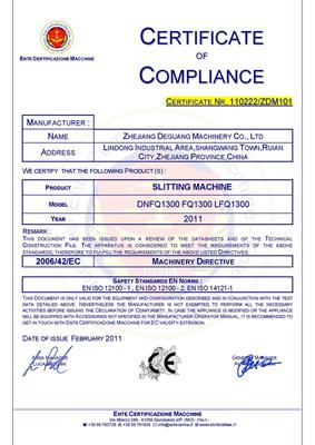 Cutting machine CE certification